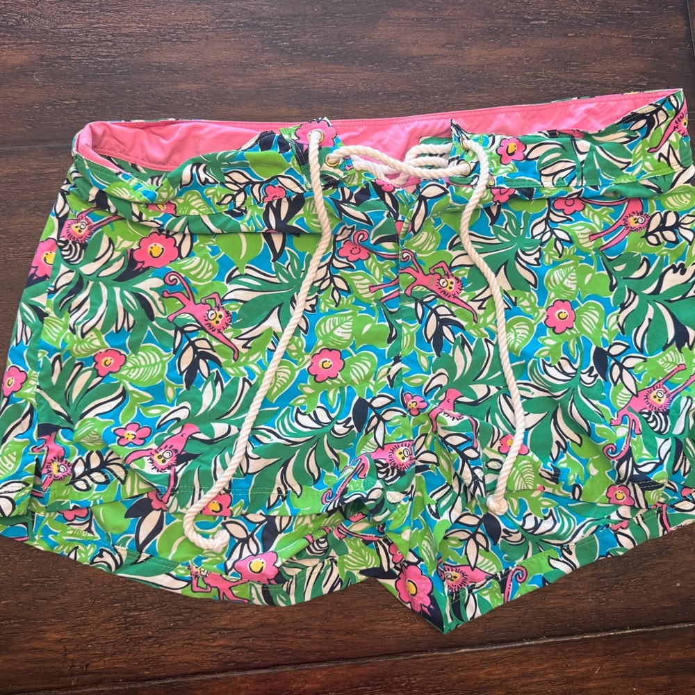 Lilly Pulitzer Mens Swim Trunks Shorts Monkey Atlantic Blu Jungle Gym Size XL